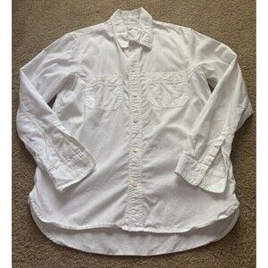 Madewell White Cotton Poplin Button Down Long Sleeve Shirt Small